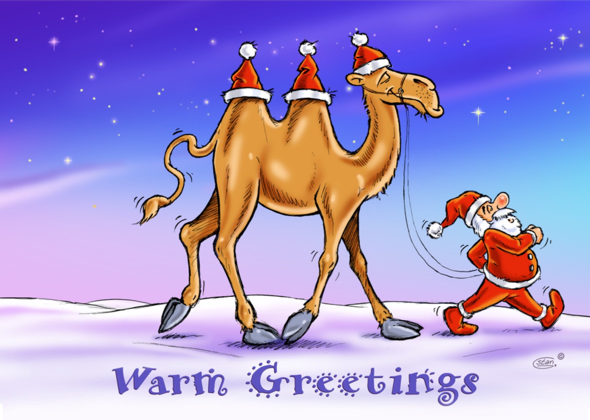 Kerstkaart Warm Greetings Stan Groenland