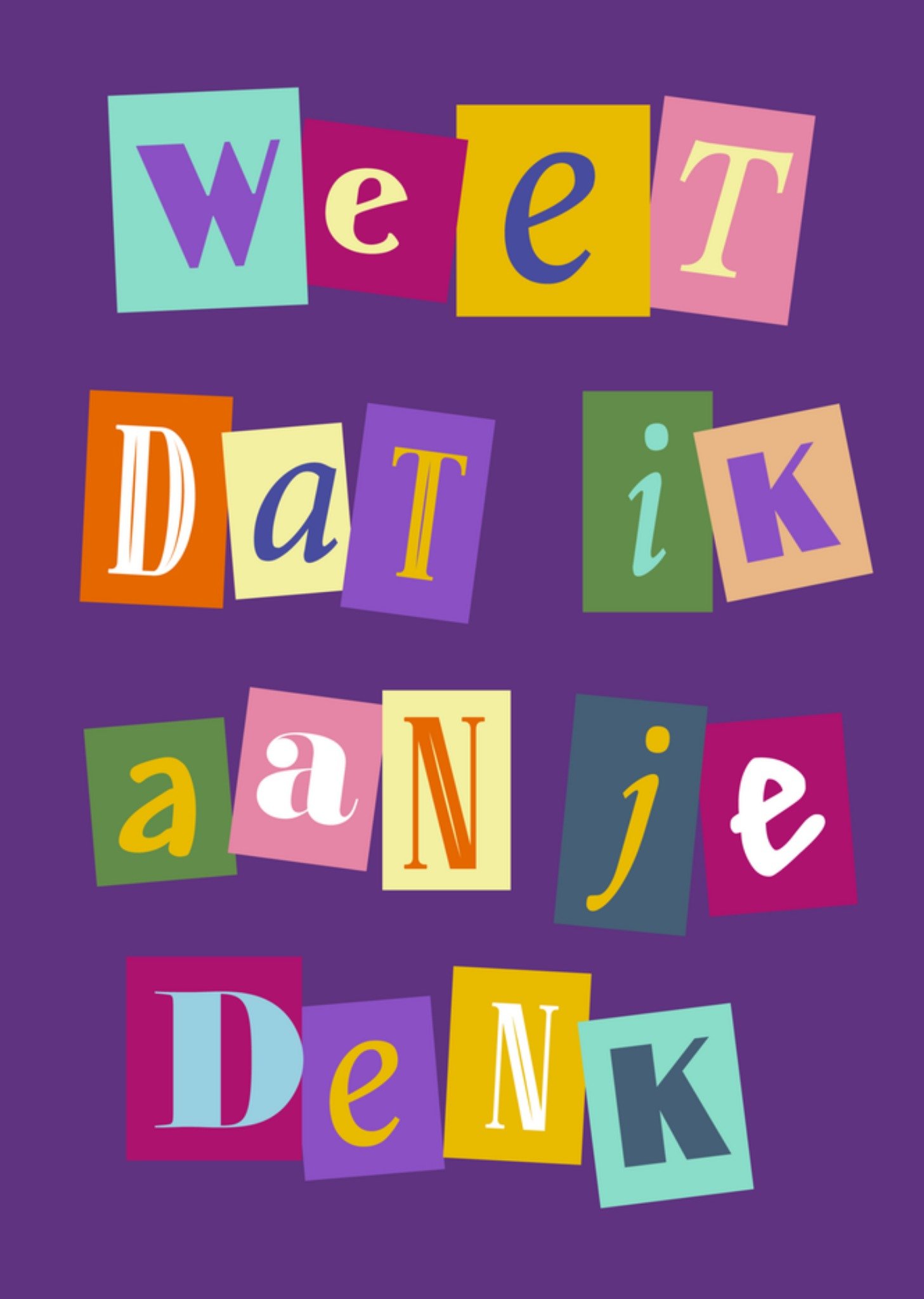 Denken aan kaart letters kleuren Greetz