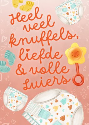 Fishuals | Geboortekaart | Heel veel knuffels liefde & volle luiers