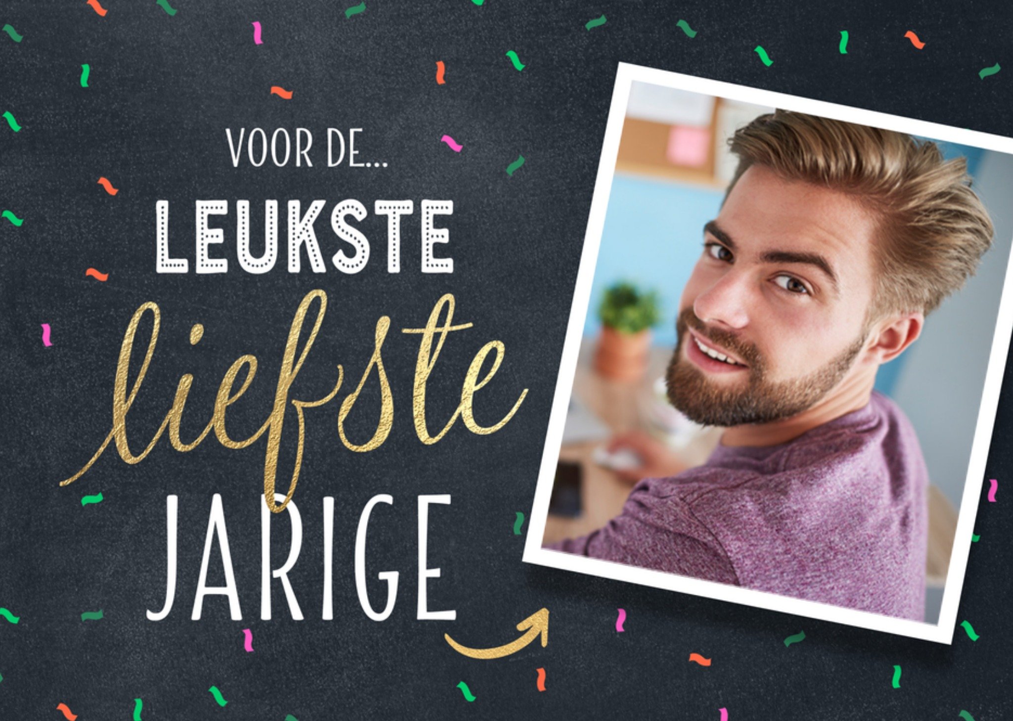 Verjaardag Wederhelft man Foto Kaart Luckz