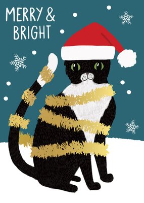 Natalie Alex | Kerstkaart | Kat met kerstmuts