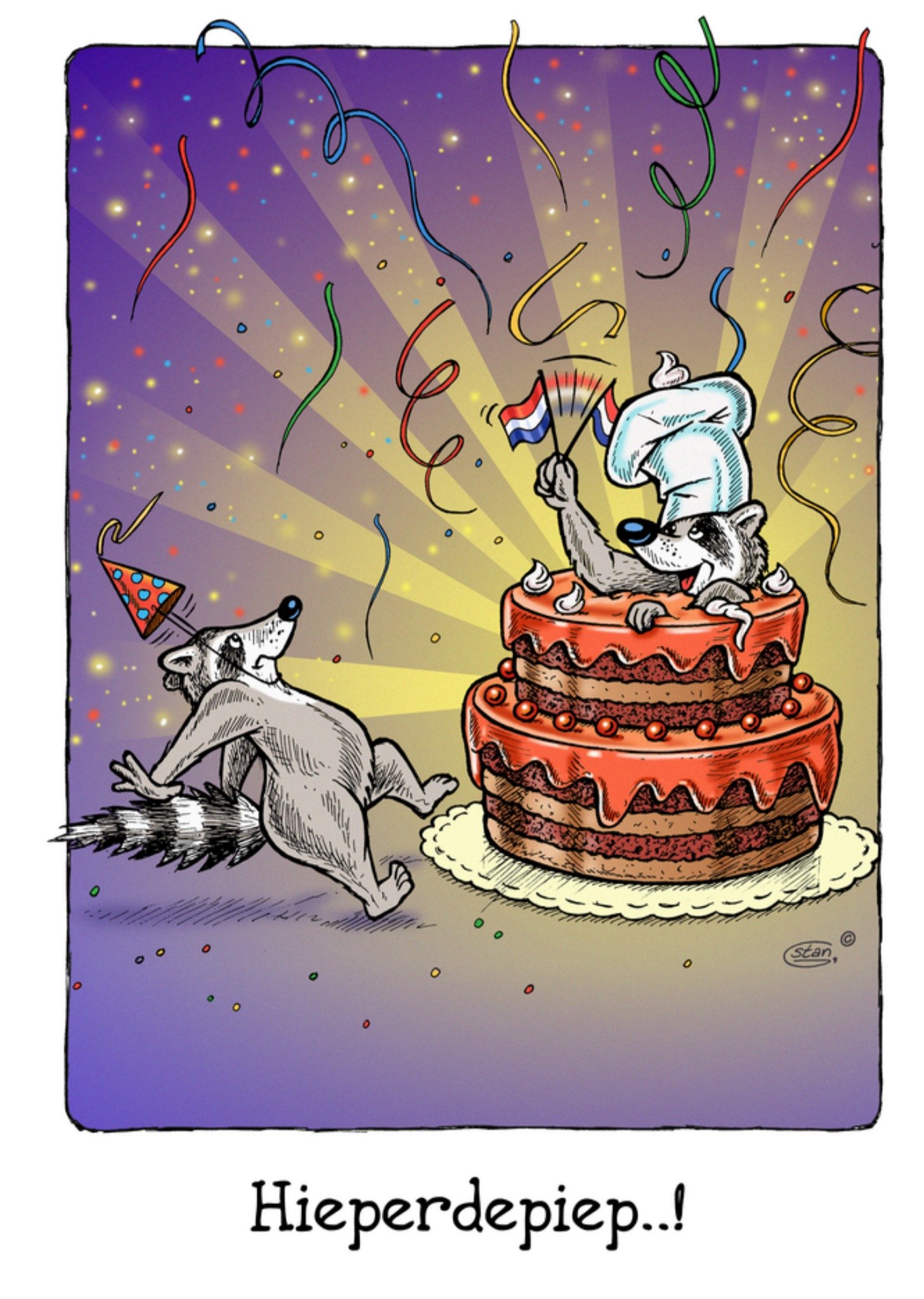 Bengels Verjaardagskaart Een schokkende verrassing Kaart Stan Groenland