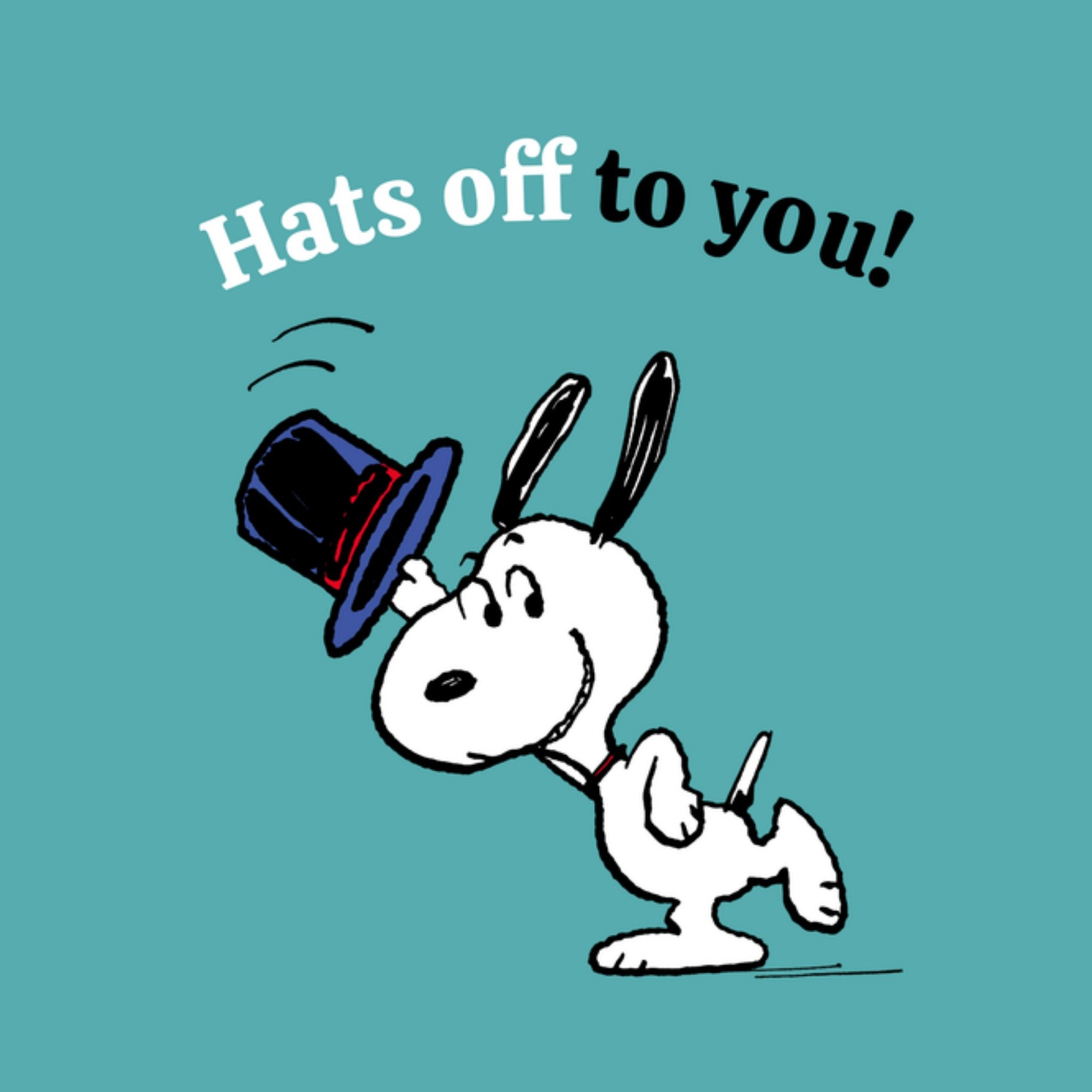 Peanuts Snoopy Felicitatiekaart Hats off to you Vierkant