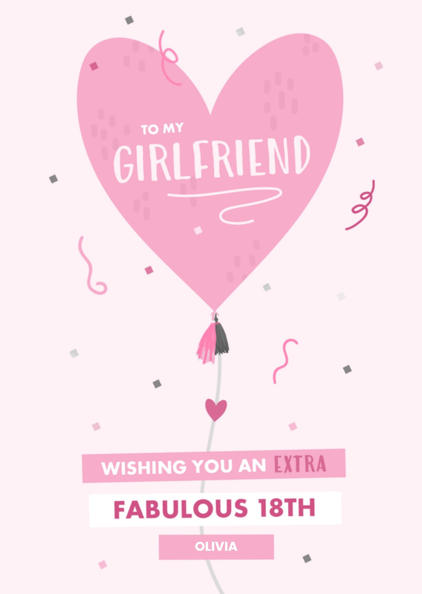 Greetz Verjaardagskaart fabulous 18th met naam Standard Card