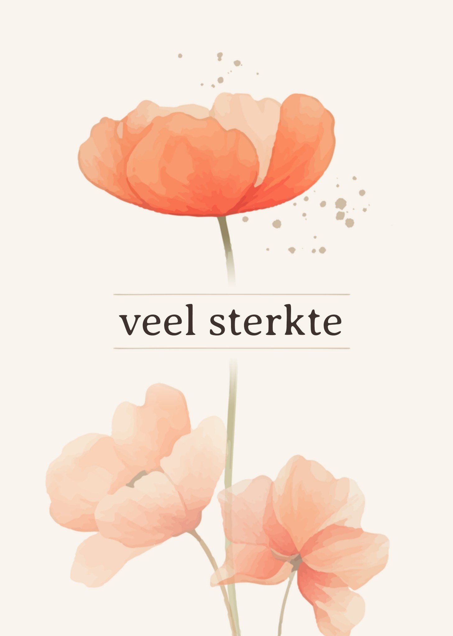 Condoleancekaart Veel sterkte Kaart Papercute