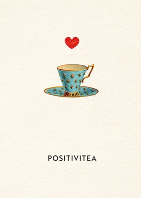 Positivitea Geïllustreerd Theekopje Aanmoediging Denken aan kaart