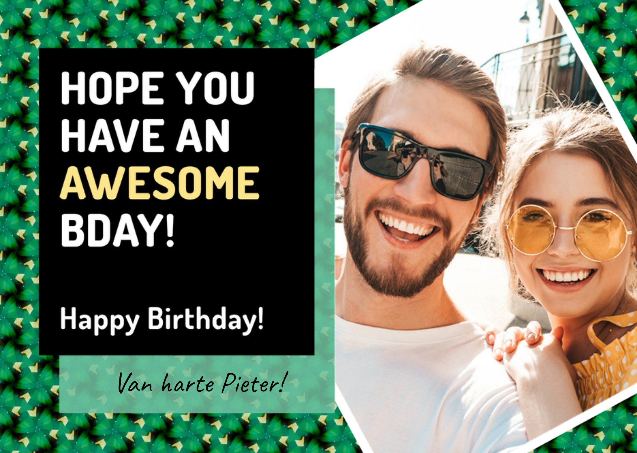 Verjaardagskaart Awesome bday! Kaart Love Repeat