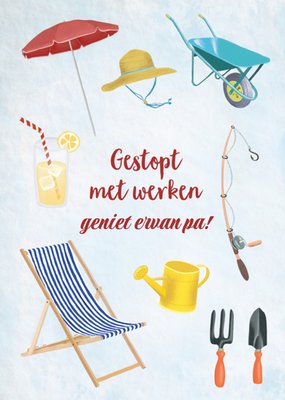 Gestopt Met Werken Geïllustreerde Tuinspullen Papa Pensioen Kaart