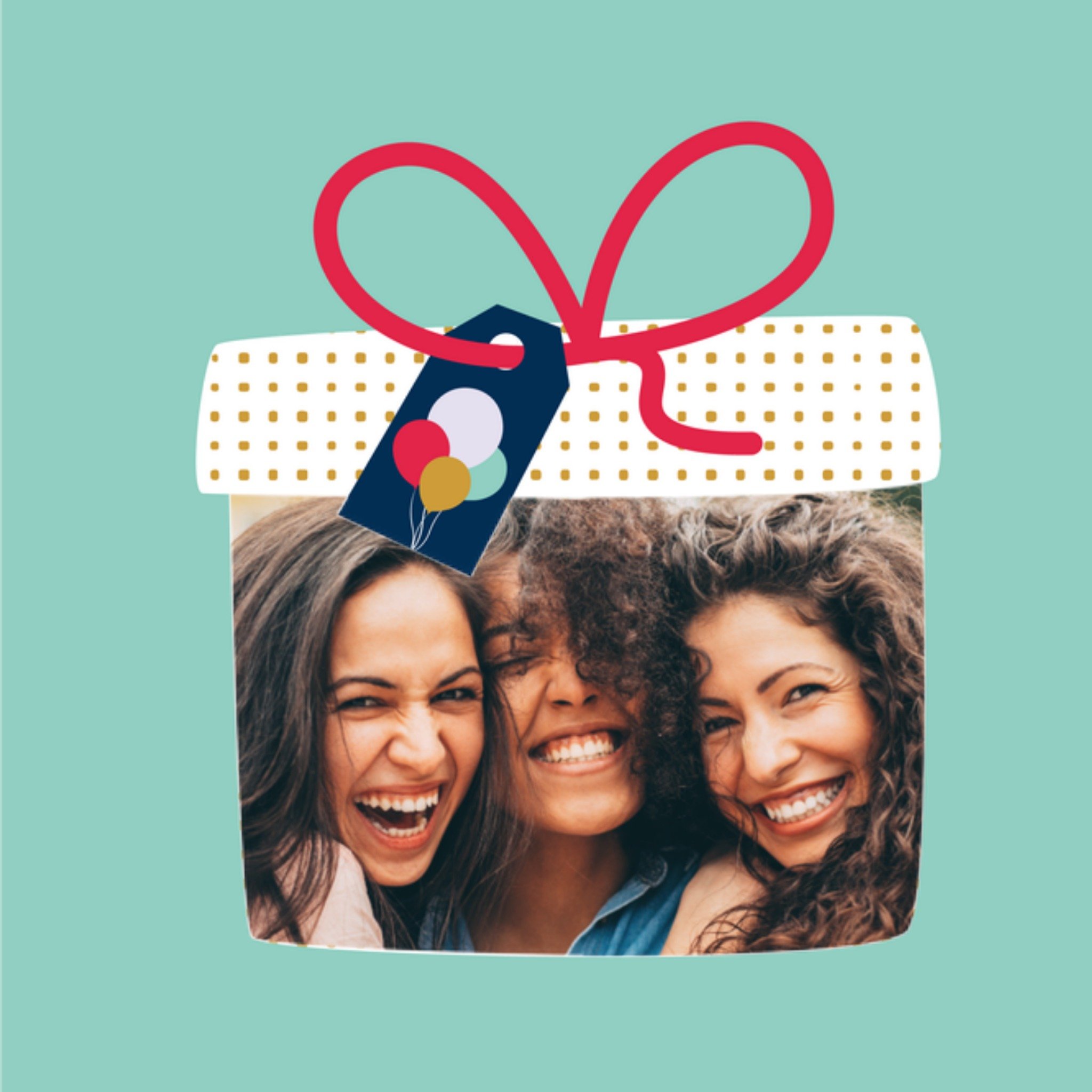 Greetz Verjaardagskaart Cadeautje Met foto Vierkant