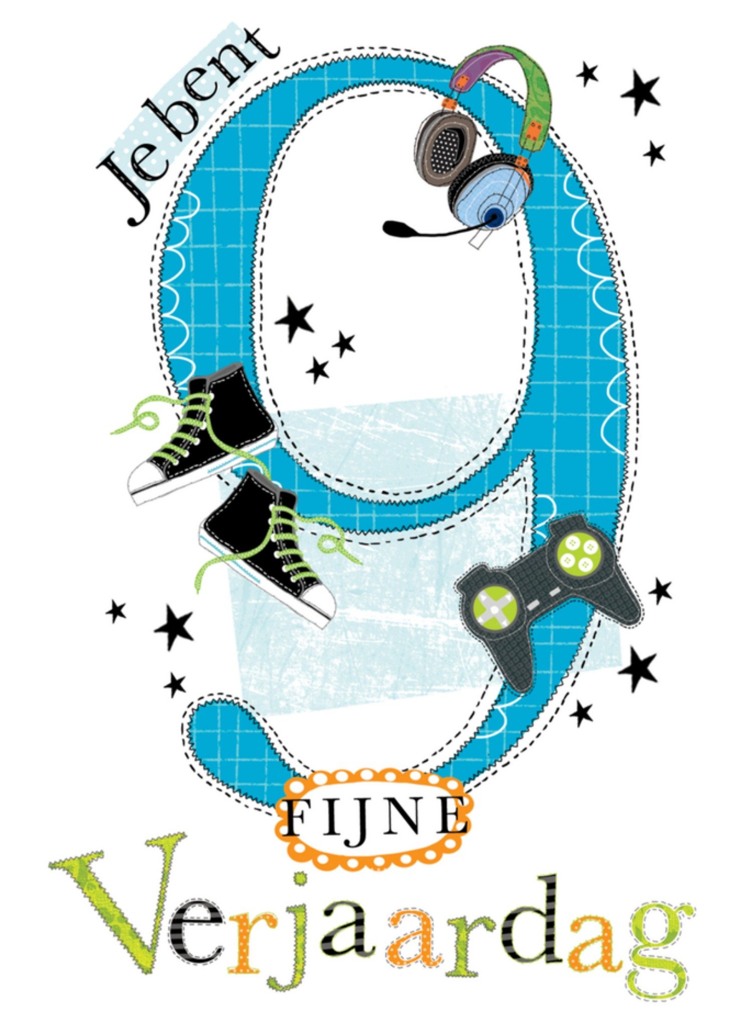 Abacus Verjaardagskaart 9 sneakers Kaart Abacus Cards