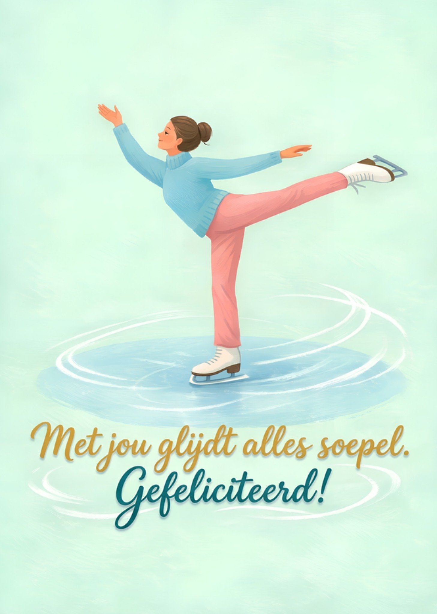 Verjaardagskaart Met jou glijdt alles soepel Greetz