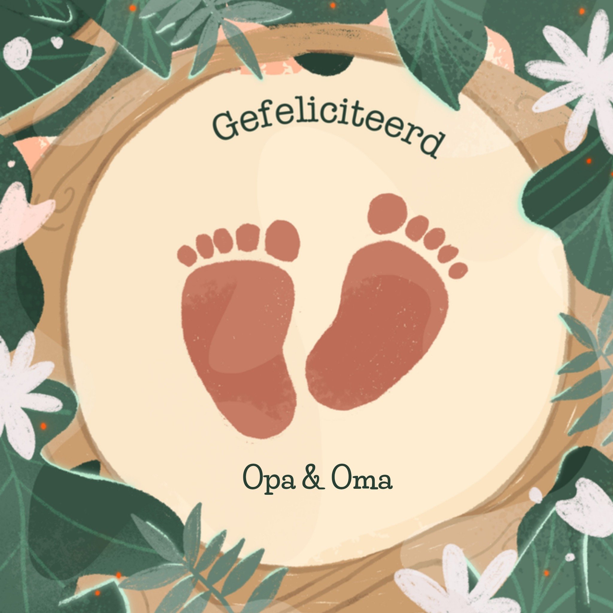 Greetz Geboortekaart voetjes Vierkant