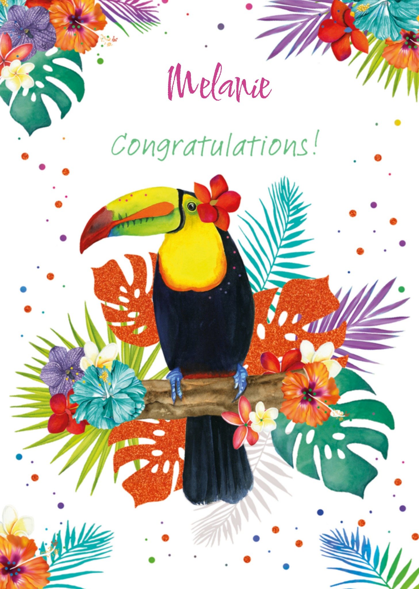 Felicitatiekaart met aanpasbare naam Kaart TMS