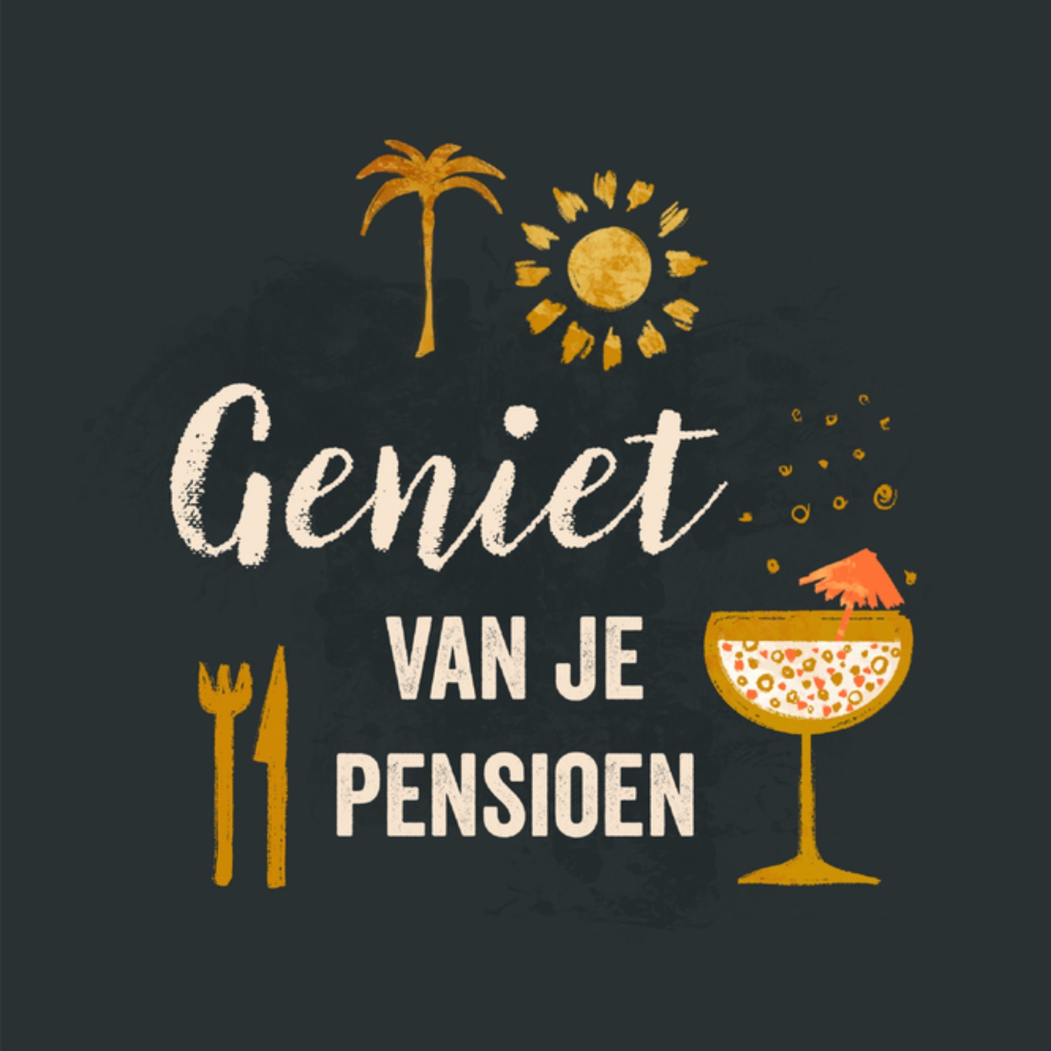 Greetz Pensioen kaart illustratie Vierkant