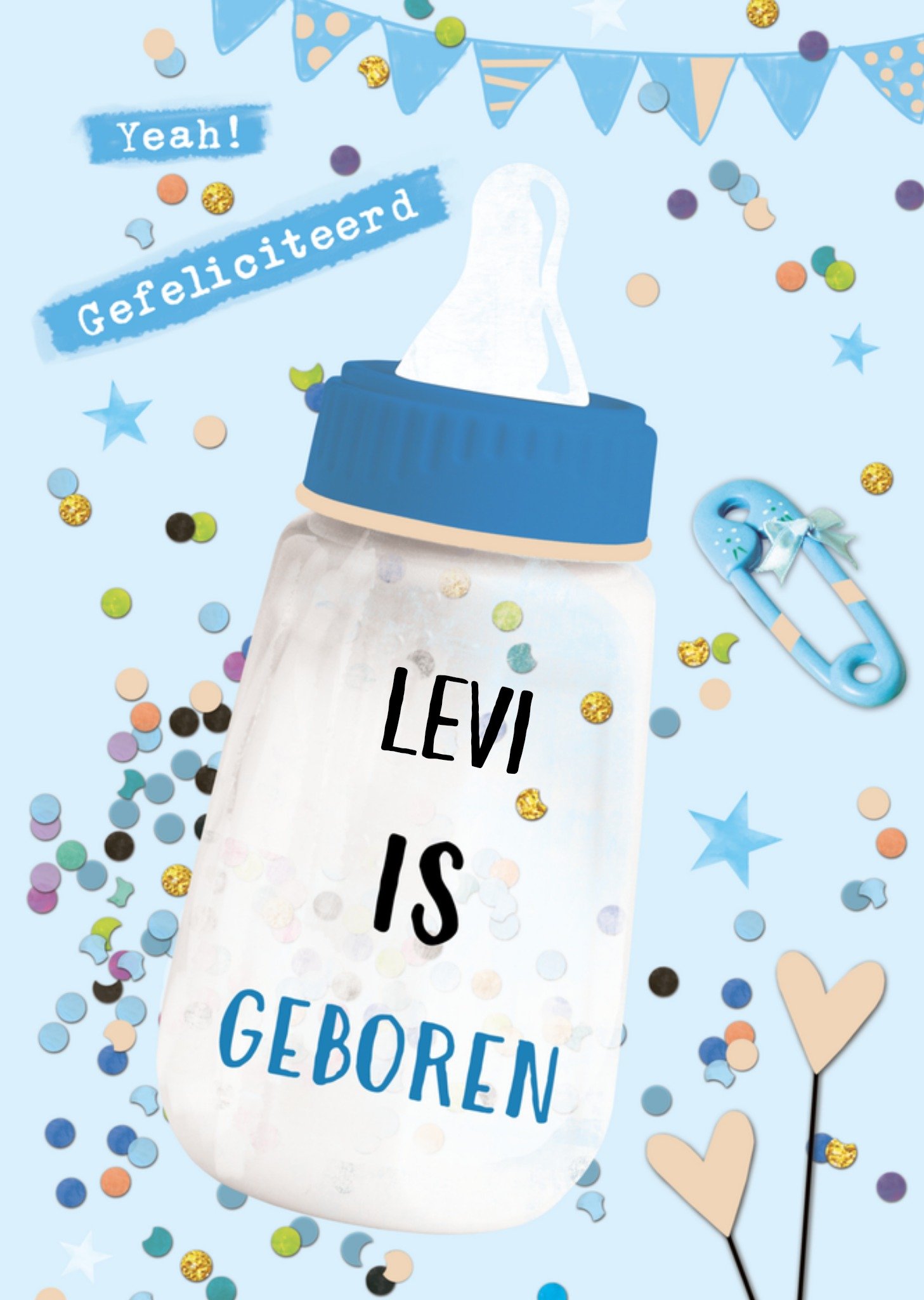 Geboortekaart Jongen Fles Kaart TMS