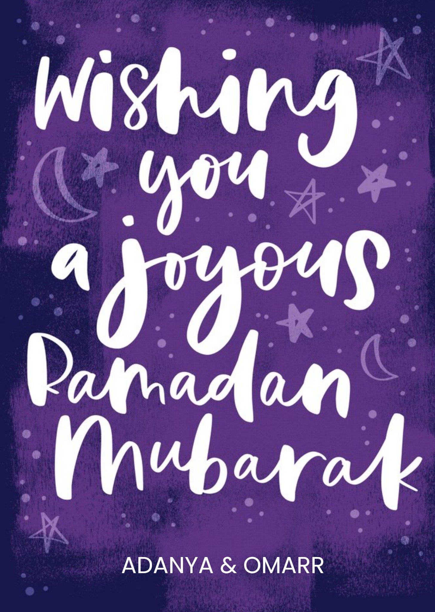 Letters by Julia Joyous Ramadan Mubarak Aanpasbare tekst Kaart Letters By Julia