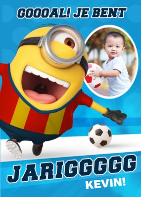 Minions Goooal Je Bent Jarig Voetbal Foto Upload Kaart