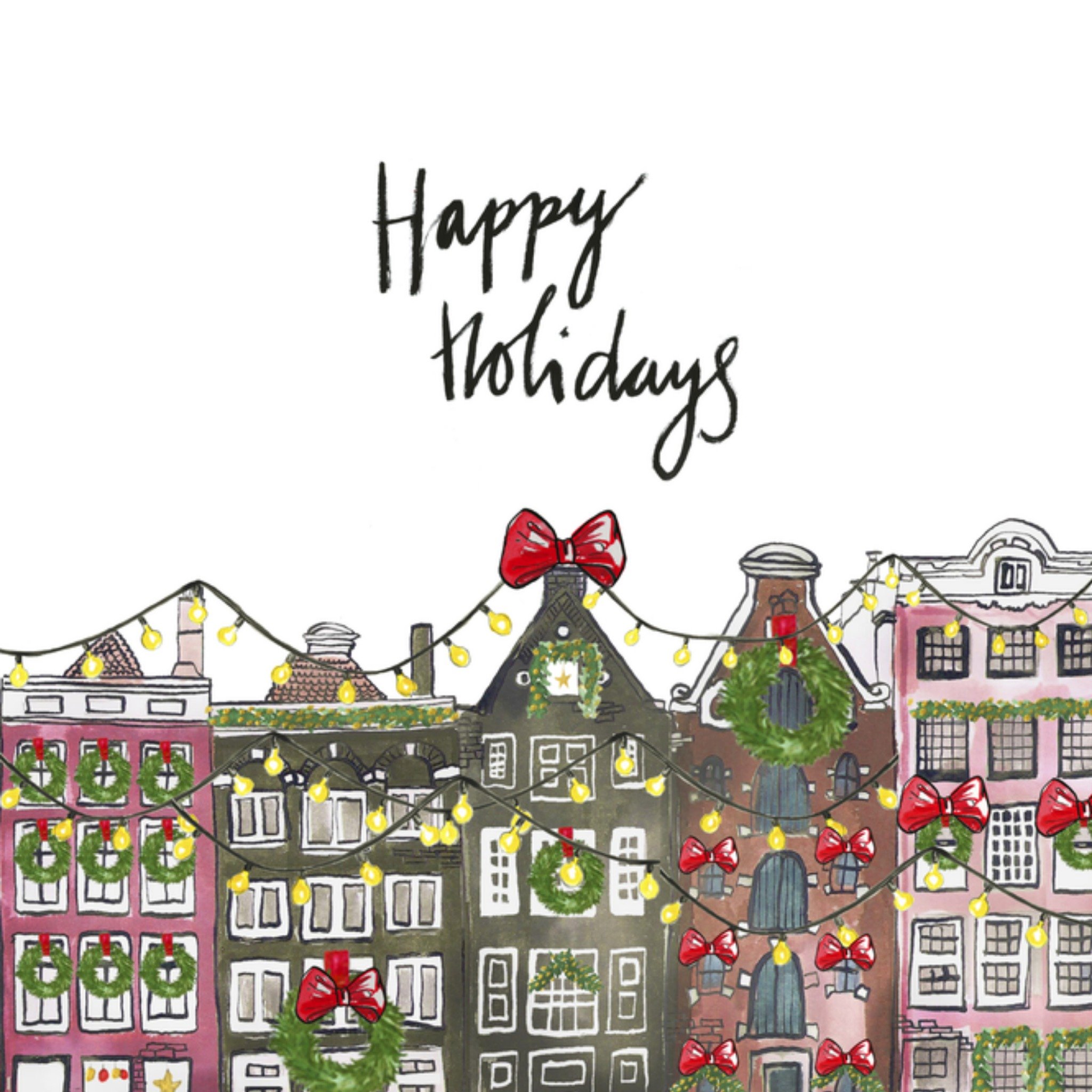 Kerstkaart Marie Bodie Huisjes Marie Bodié