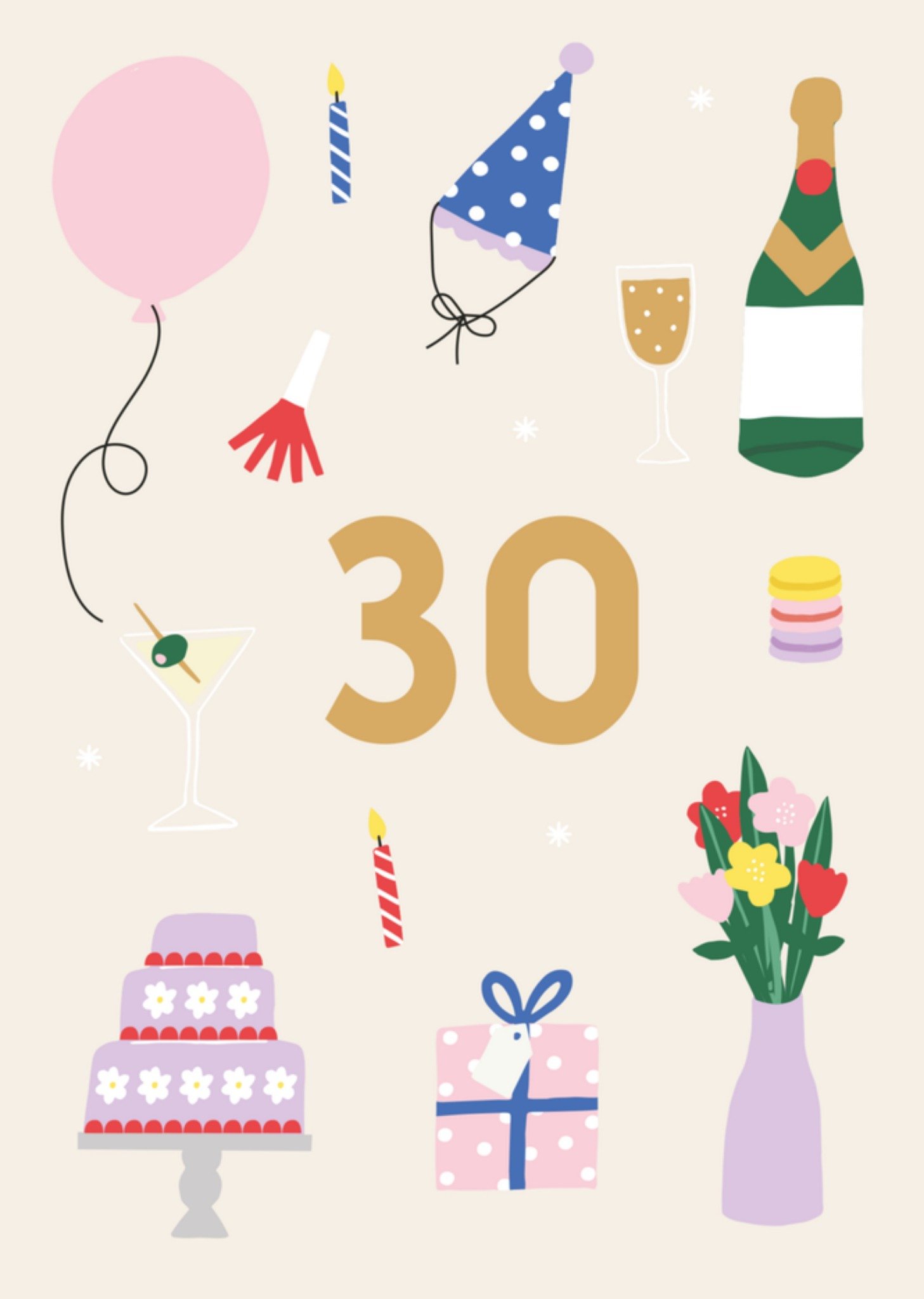 Greetz Verjaardagskaart met leeftijd 30 Standard Card