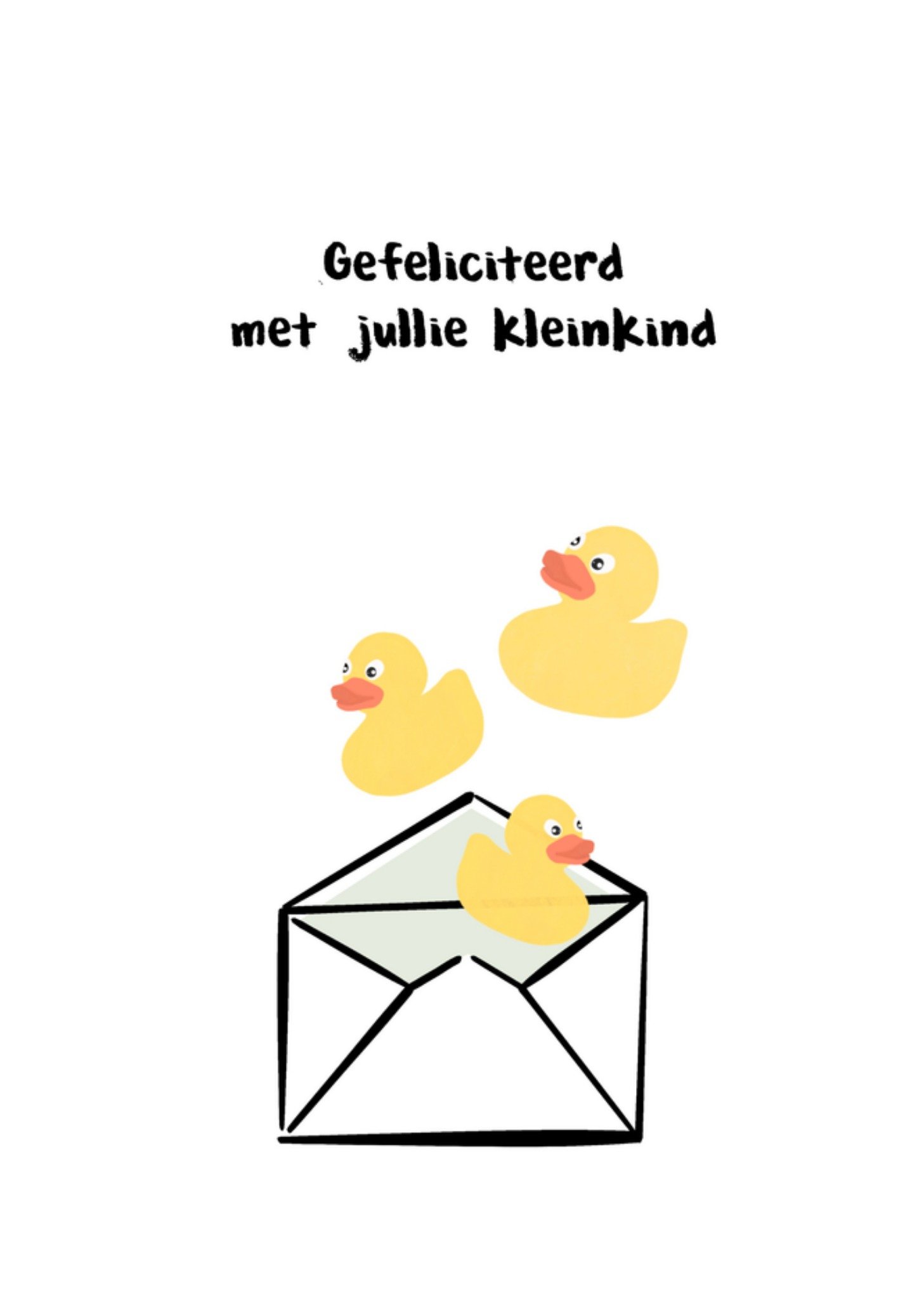 Greetz Geboortekaart kleinkind badeend Standard Card