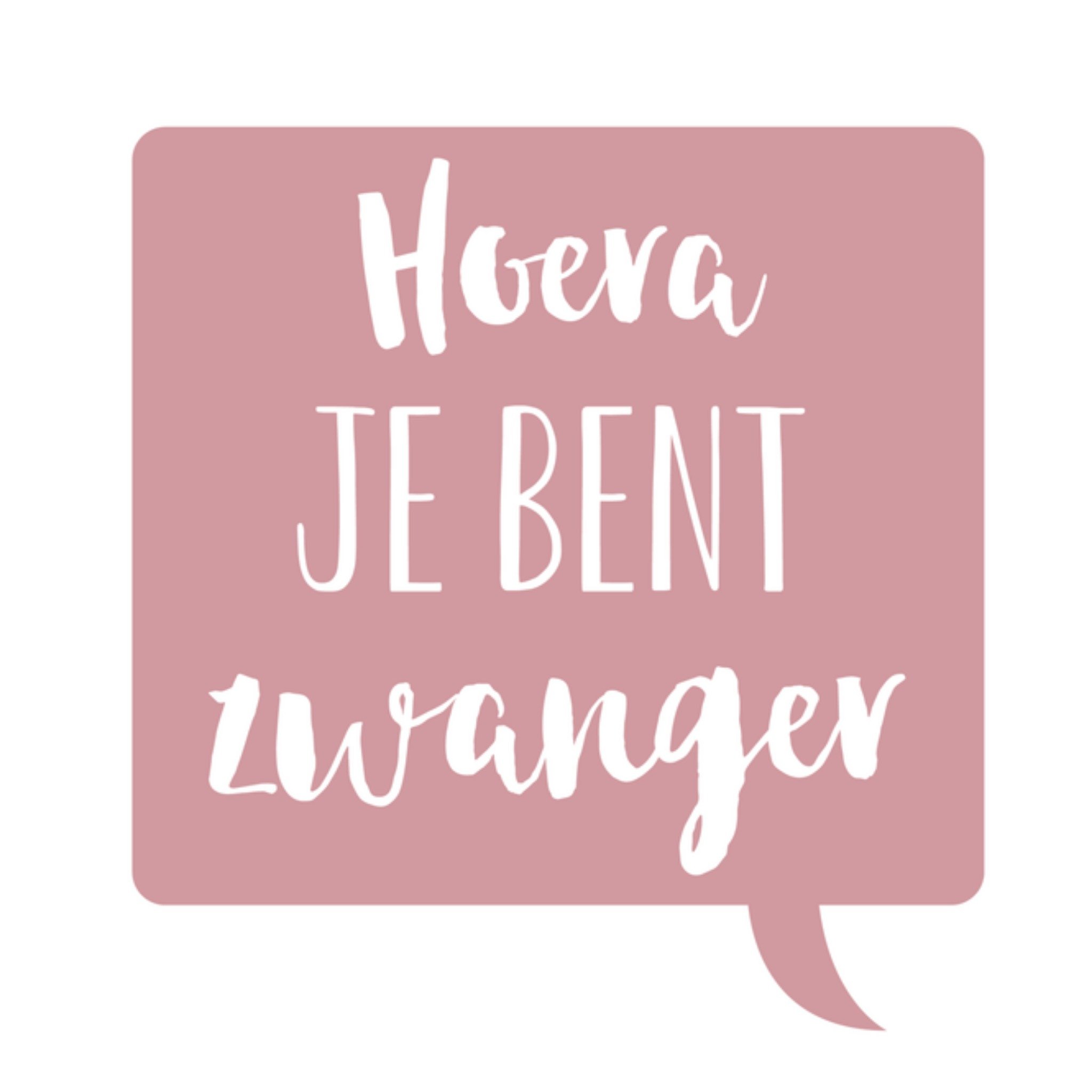 Greetz Zwangerschapskaart roze Vierkant