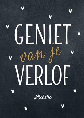 Geniet Van Je Verlof Krijtbord Typografisch Kaart