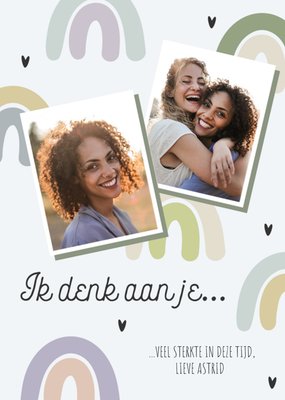 Ik Denk Aan Je Regenboog Foto Upload Sterkte Kaart