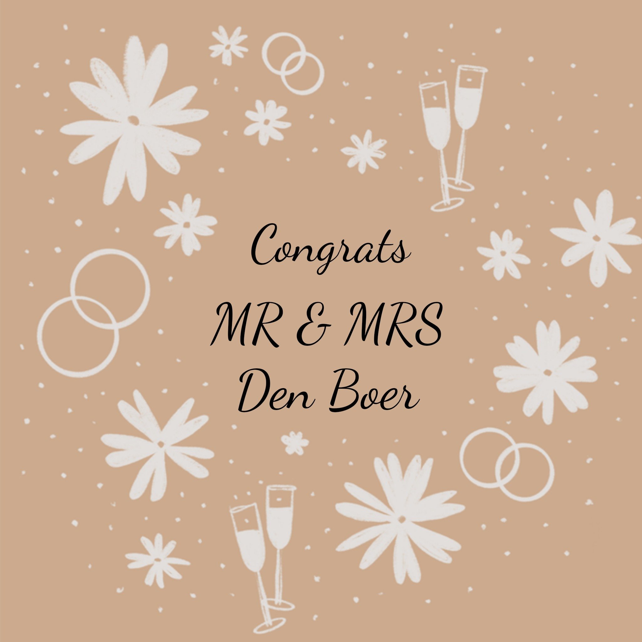 Greetz Huwelijkskaart Congrats Vierkant