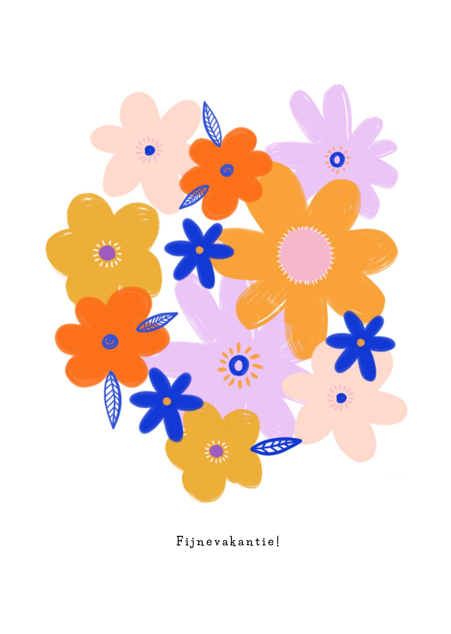 Greetz Vakantiekaart Bloemen Illustratie Standard Card