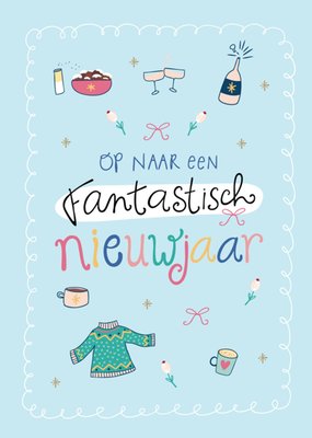 Funny Side Up | Nieuwjaarskaart | Op naar een fantastisch nieuwjaar