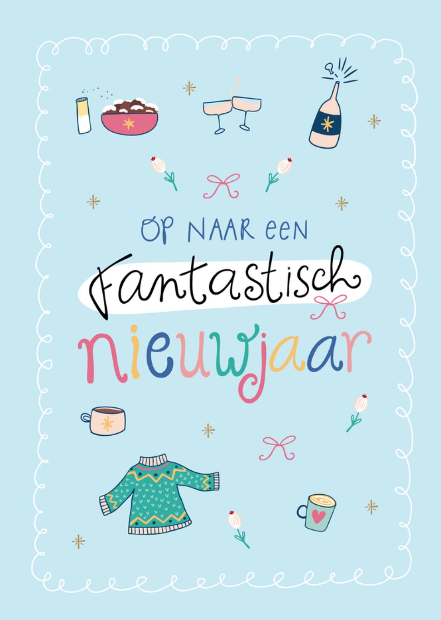 Funny Side Up Nieuwjaarskaart Op naar een fantastisch nieuwjaar Standard Card