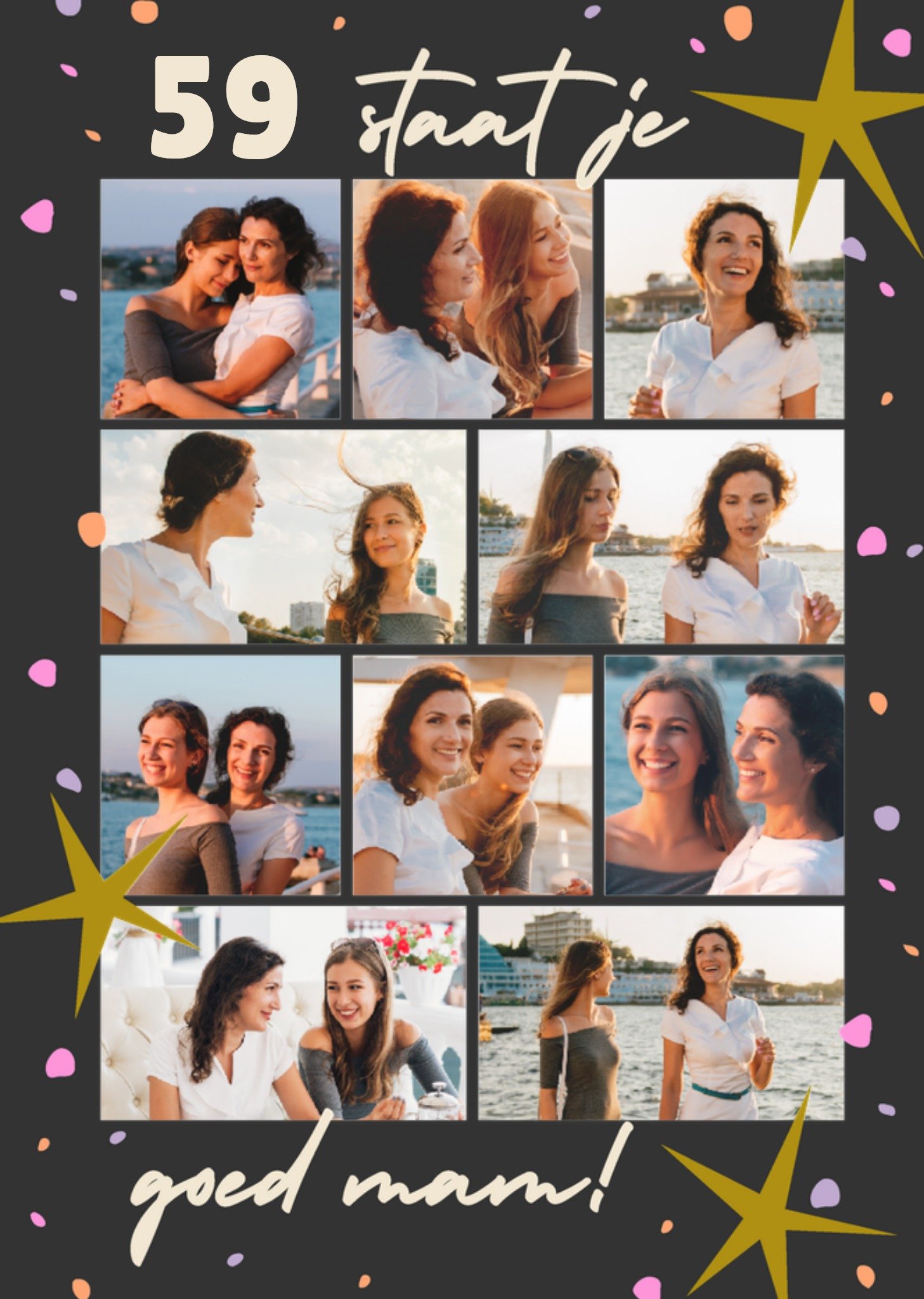 Verjaardagskaart Mam Met fotos en leeftijd Kaart Greetz