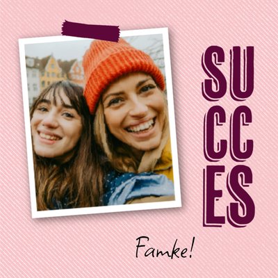 Lijnpatroon Typografisch Foto Upload Succes Kaart