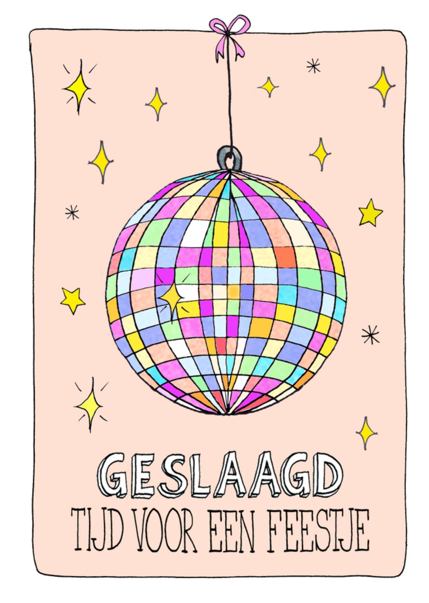 Geslaagdkaart Geslaagd tijd voor een feestje Kaart Sandysign