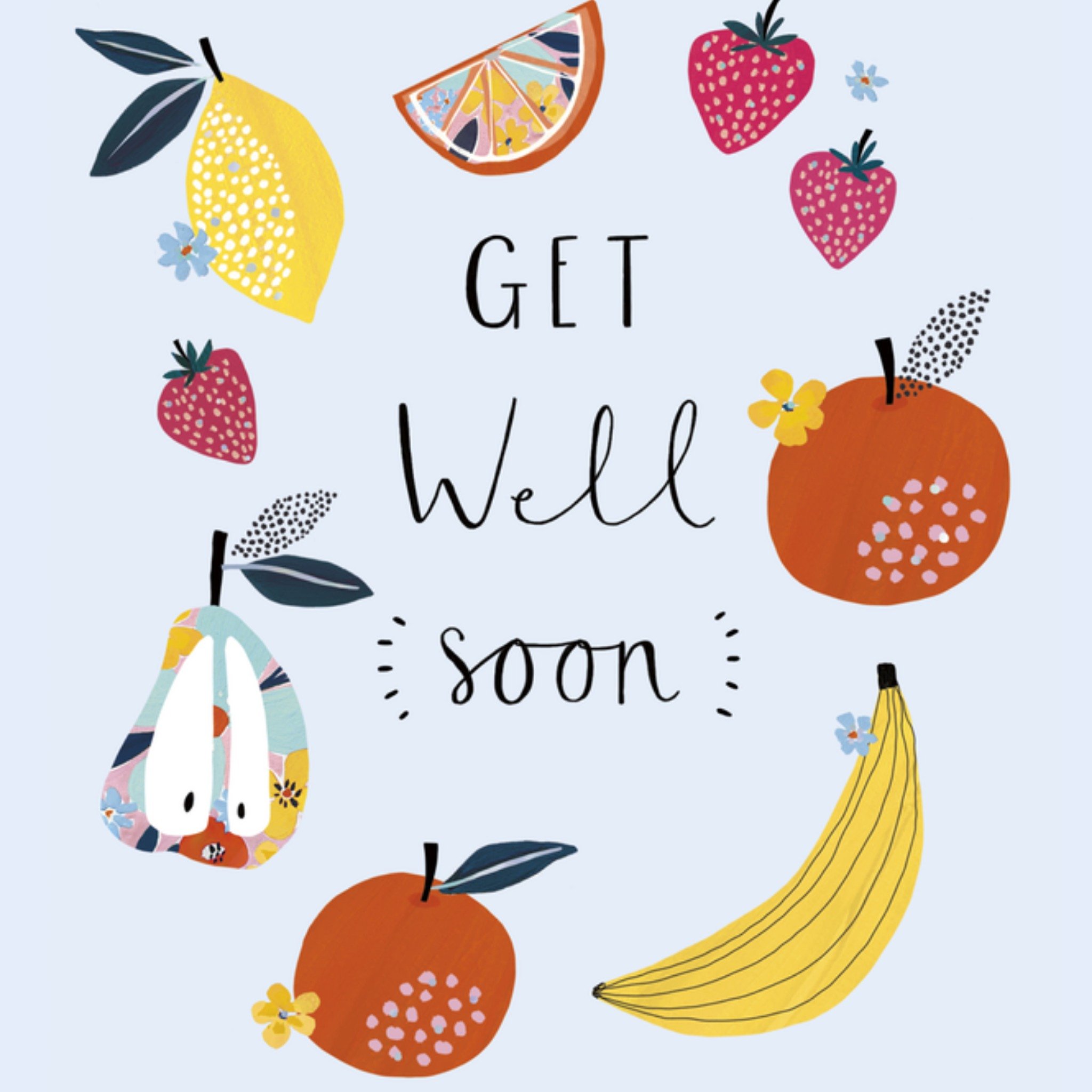 Beterschapskaart Illustratie van fruit Vierkante Kaart UK Greetings