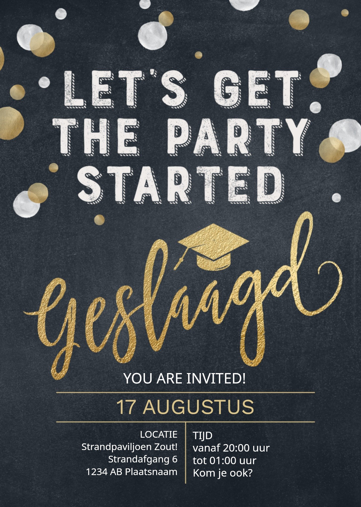 Uitnodiging Examenfeestje Kaart Luckz