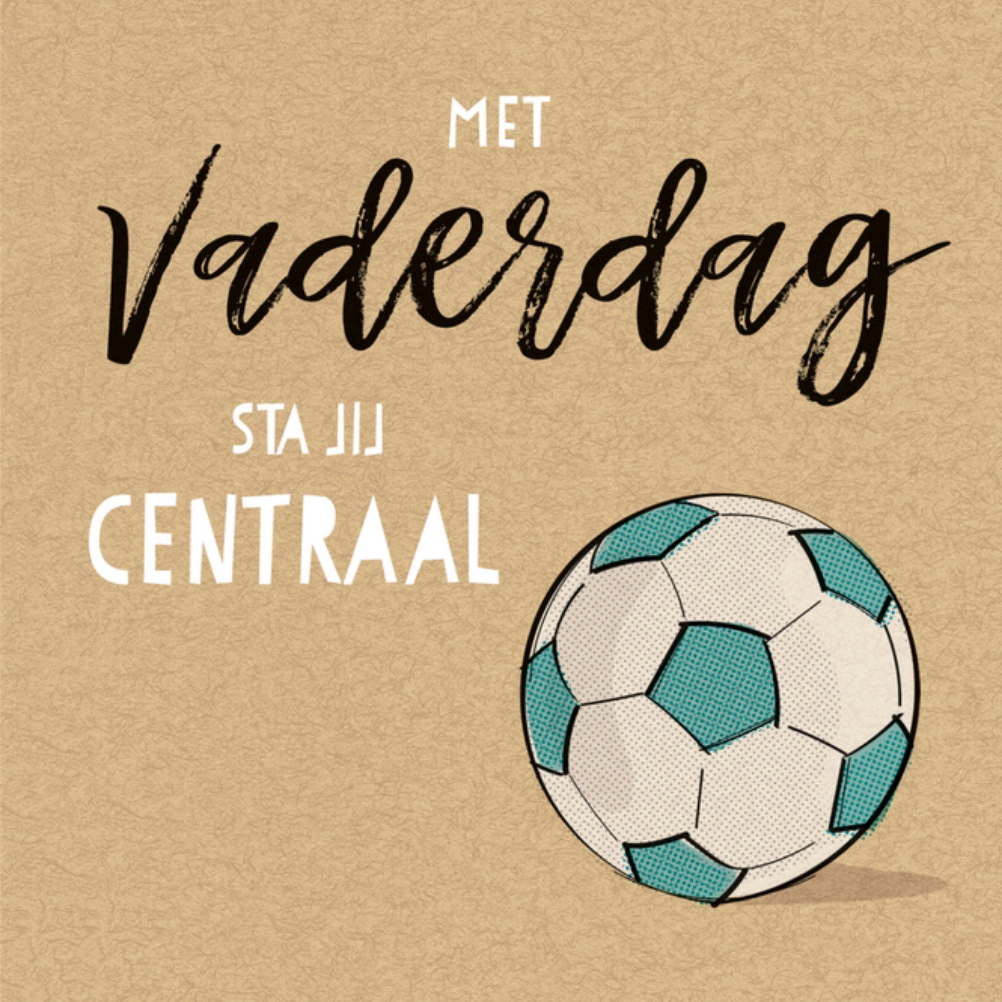 Vaderdagkaart voetbal Vierkante Kaart Paperclip