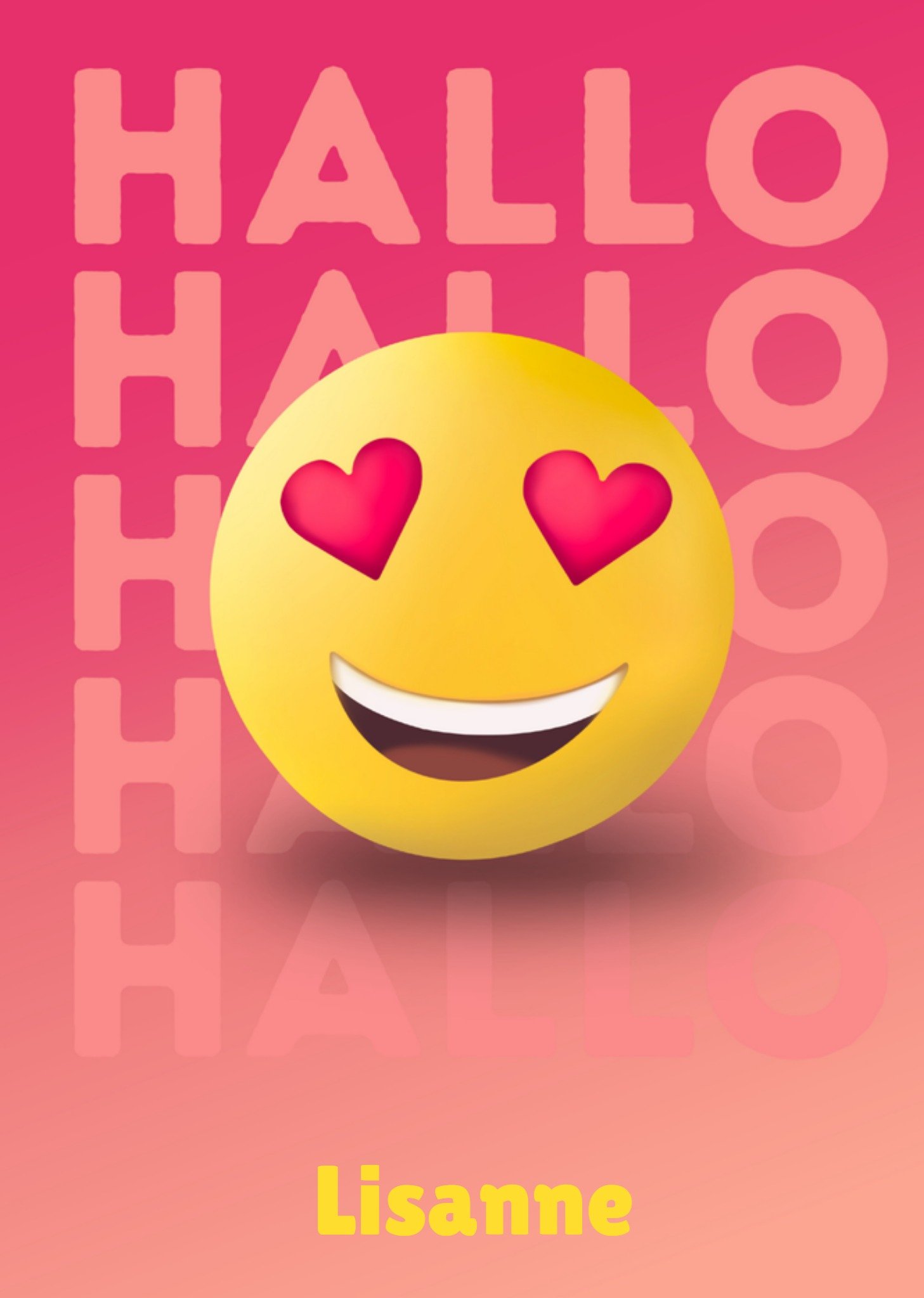 Zomaarkaart met naam smiley Greetz