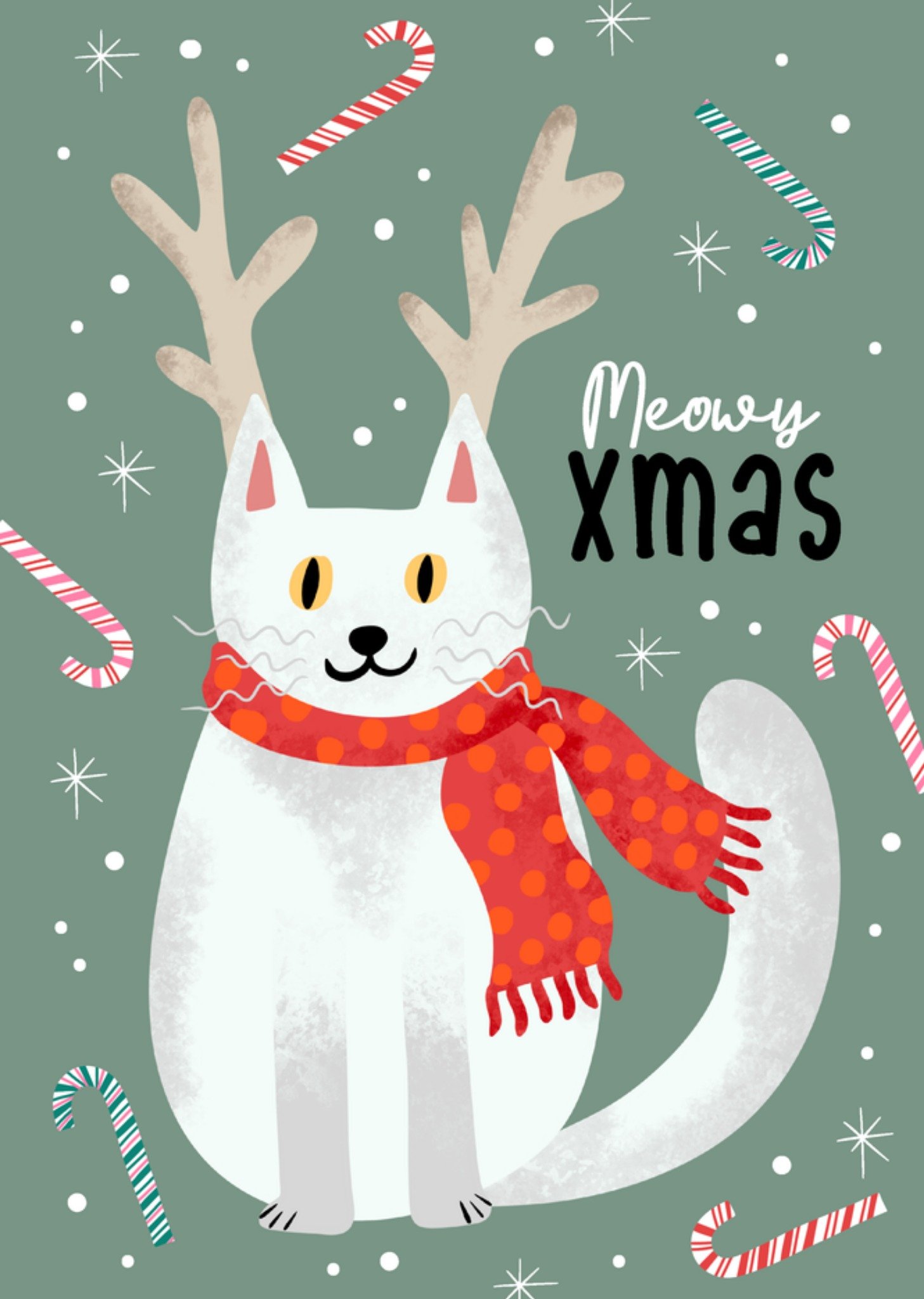 Kerstkaart Meowy xmas Greetz