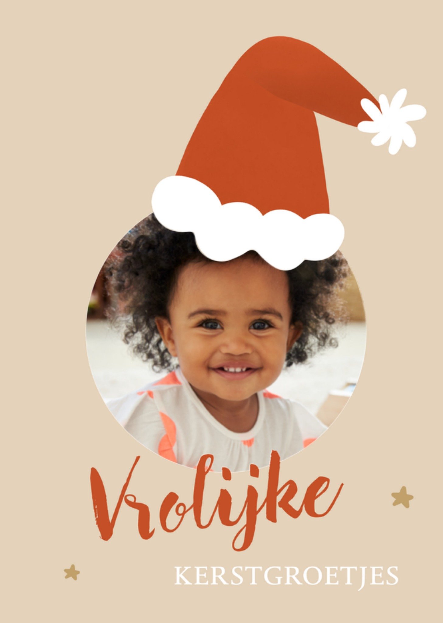 Kerstkaart fotokaart kerstmuts Greetz