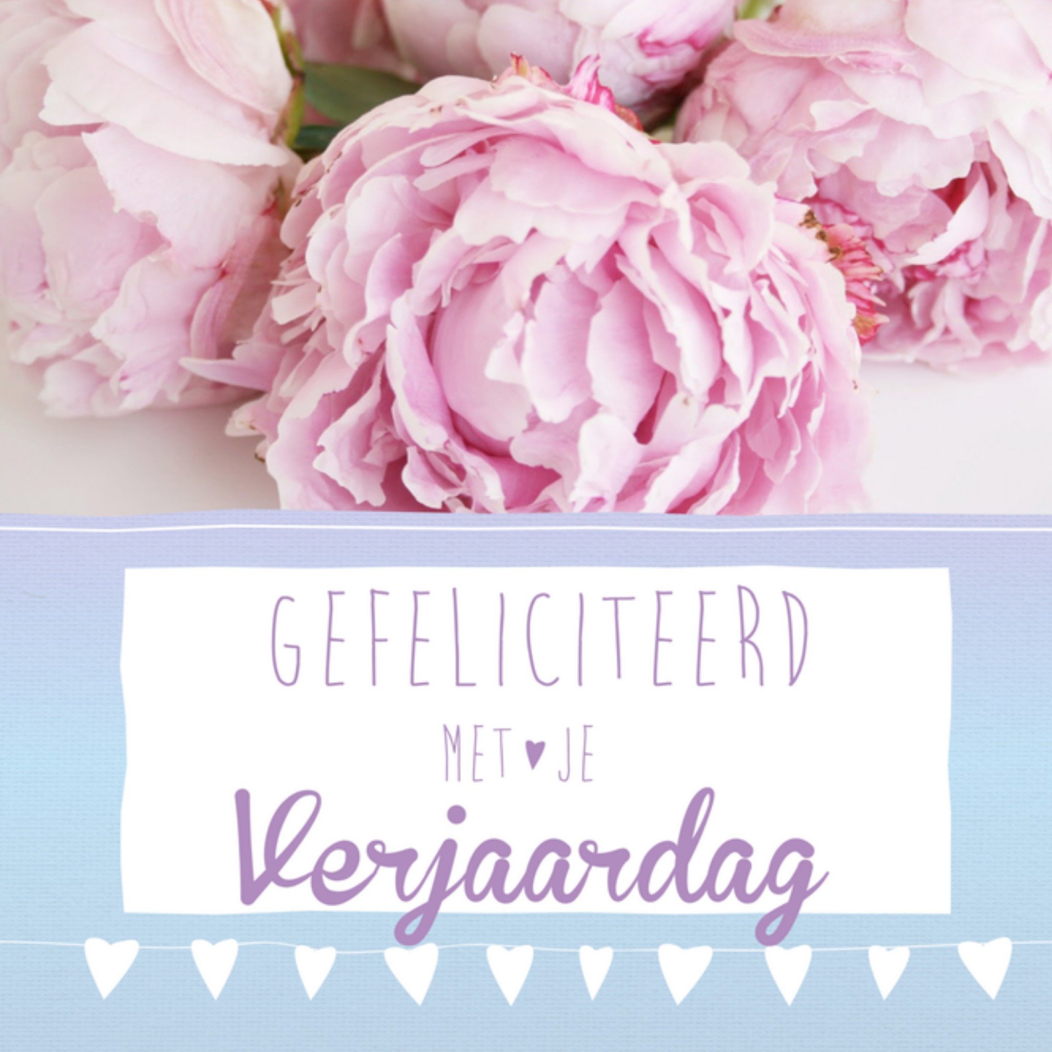Greetz Felicitatiekaart met roze bloem Vierkant