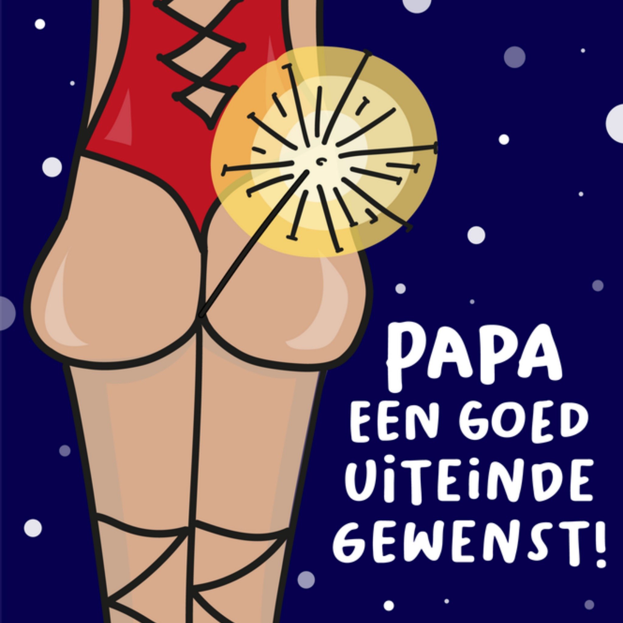 Liefs Jansje Nieuwjaarskaart Grappig Papa Vierkant