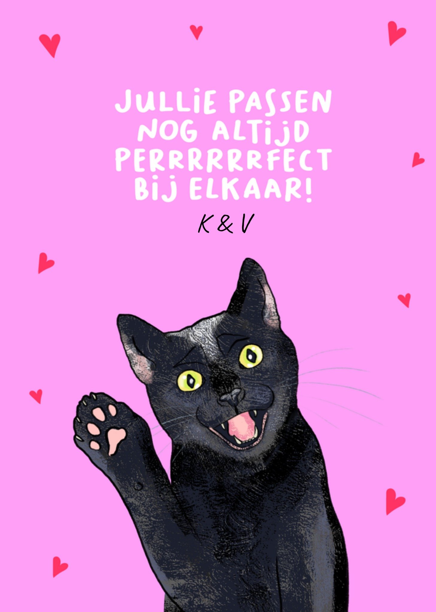 Jubileum kaart Jullie passen nog altijd perrrrrrfect bij elkaar Kaart Liefs Jansje