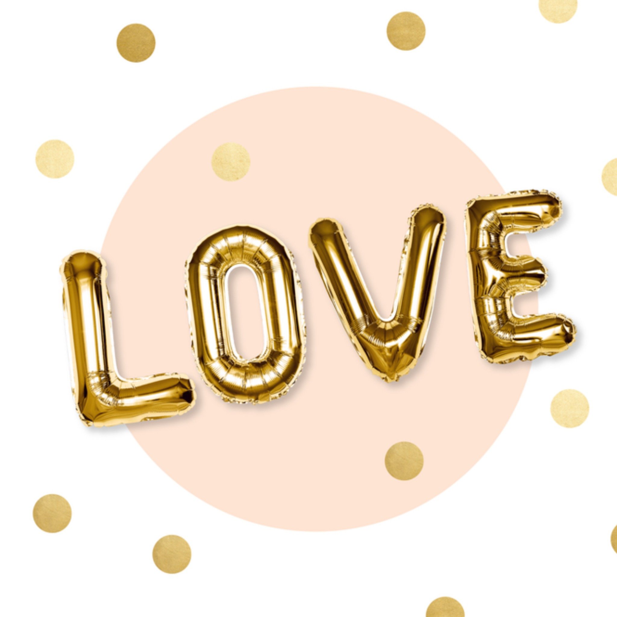 Greetz Valentijnskaart gouden ballon Vierkant