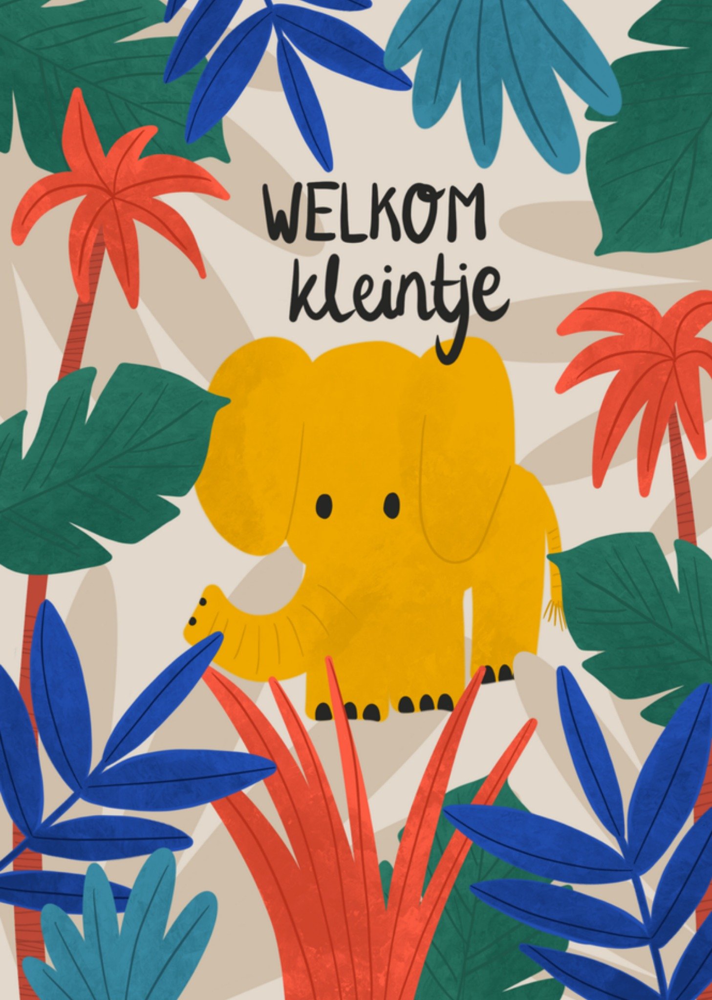 Geboortekaart jungle olifant Greetz
