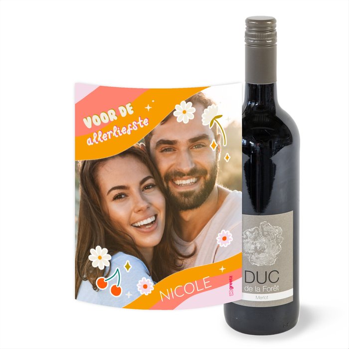 Duc de la Fôret | Merlot | Voor de allerliefste met eigen foto en naam | 750 ml