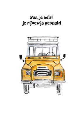 Greetz | Geslaagd kaart | Rijbewijs | Aquarel