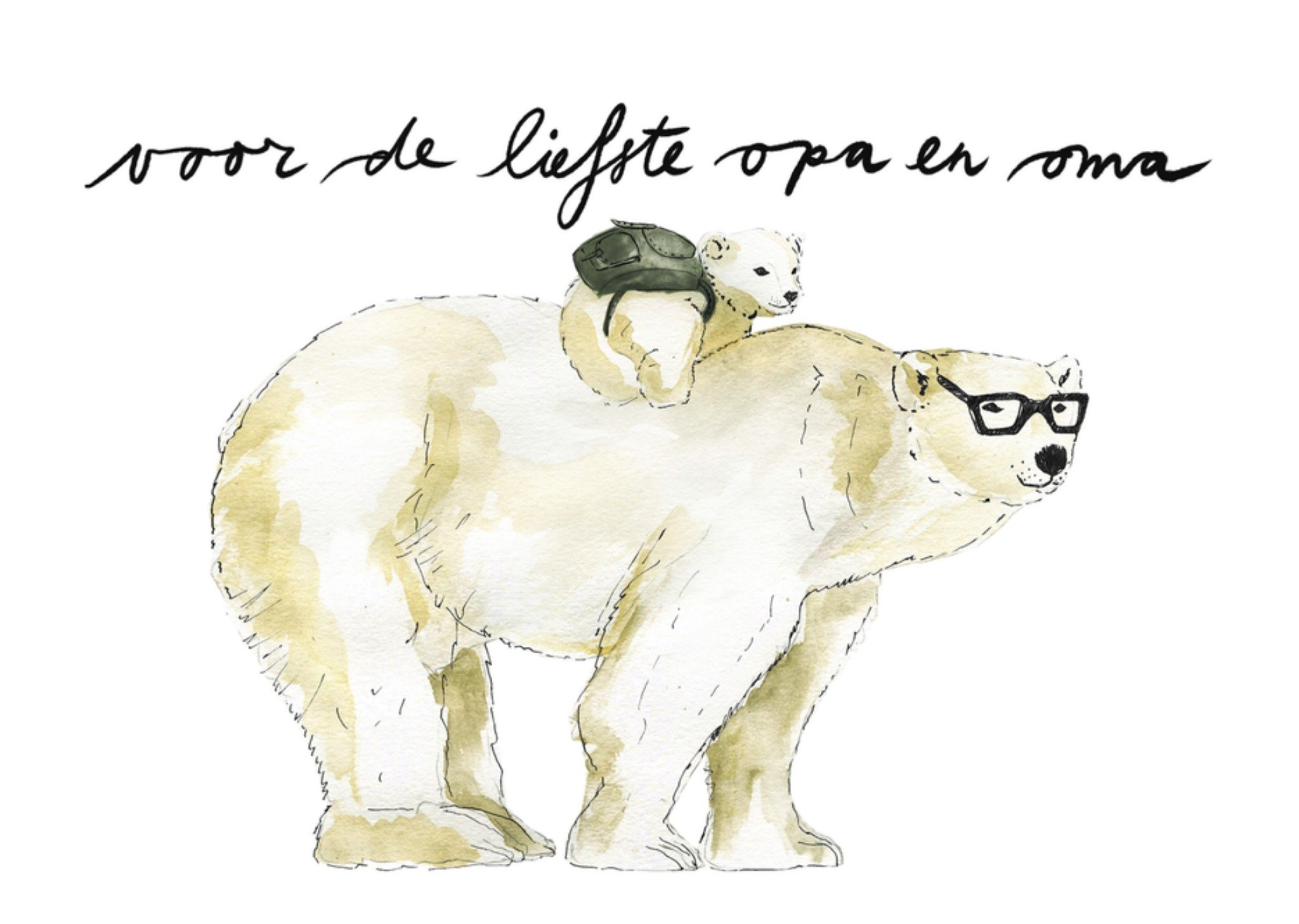 Marie Bodie Bedankt Aquarel Neutraal Kaart Marie Bodié