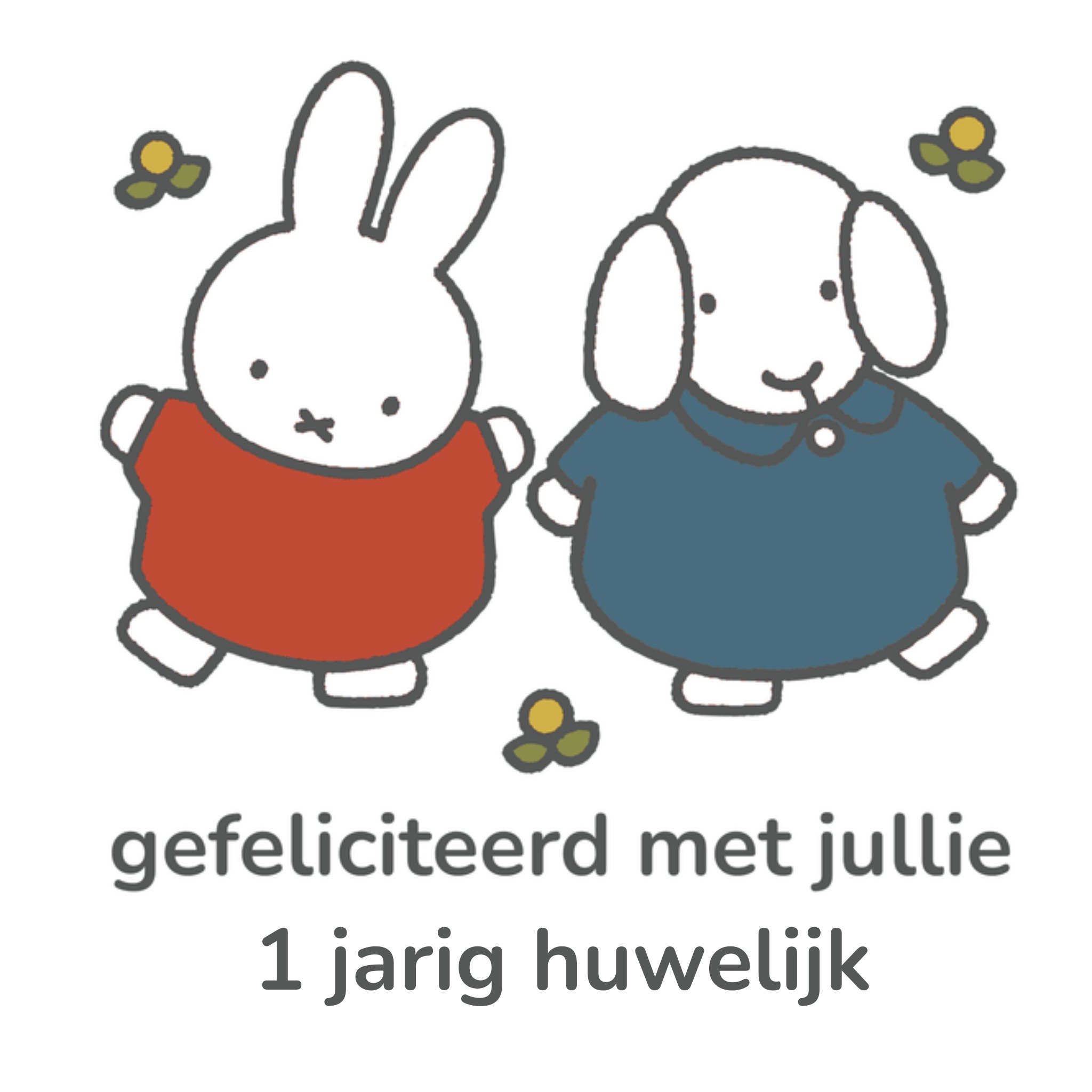 Miffy Jubileum kaart Gefeliciteerd Nijntje