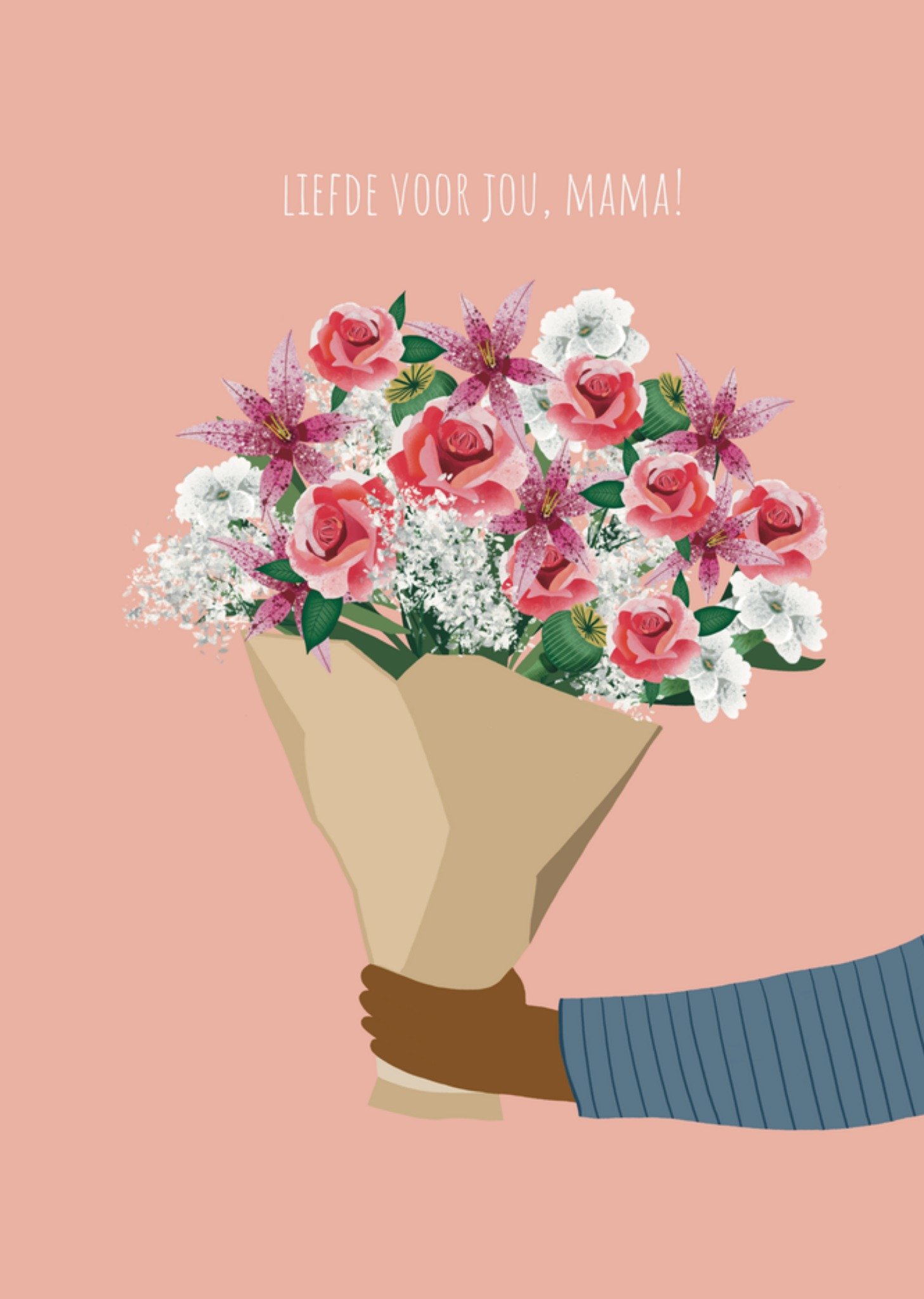 Studio Merkwaardig Moederdagkaart boeket bloemen Kaart De merkwaardige studio